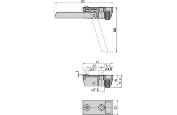  Die Cast Foot, Alu, With Tip-Up
