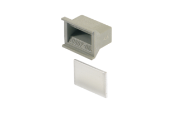 Static Handle Plastic in Trapezoid Form, Grey, 4 HP