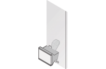 Extractor Handle Trapezoid Form, Type 1, Bottom, Black