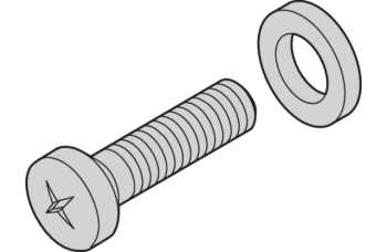 Panhead Screw Cross Recess M2.5x12, Steel Nickel Plated + Securing Washer (PA)