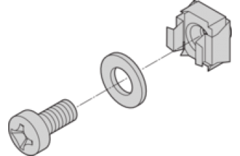 19" Fixing Material Kit, Screw, Washer, Nut