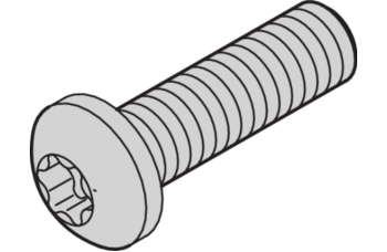 Panhead Screw, Torx, Steel Zinc Plated, Self‐Securing Thread, M2.5 x 6 mm