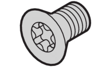 Countersunk Screw, Torx M5x12 mm, Steel, Zinc Plated, 100 Pieces