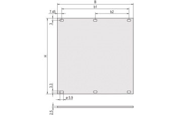 Front Panel, anodized, Unshielded, Screw Assembly 3 U, 21 HP