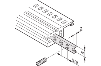 Horizontal Rails Threaded Insert, M2.5, 84 HP