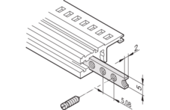 Horizontal Rails Threaded Insert, M3