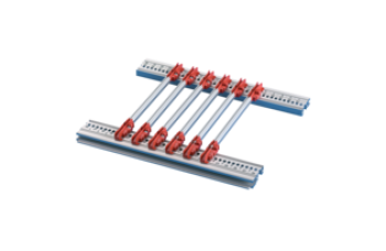 Guide Rail End Piece, Standard Type, Groove Width 2 mm, Red