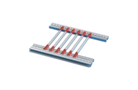 Guide Rail End Piece, 4.4" PCB Type, Groove Width 2 mm, Red