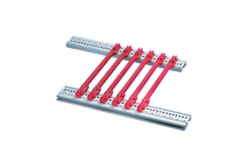 Guide Rail Standard Type, Groove Width 2.5 mm, 220 mm, Red, SPQ 50