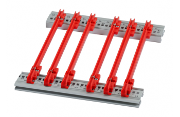 Guide Rail Standard Type, PC, 160 mm, 2 mm Groove Width, Red, Lot Size 50 Pieces