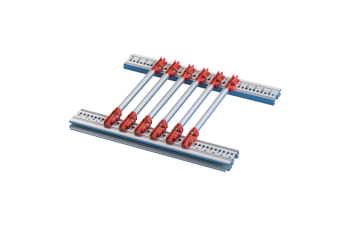 Guide Rail End Piece, Standard Type, PC, Groove Width 2 mm, Red
